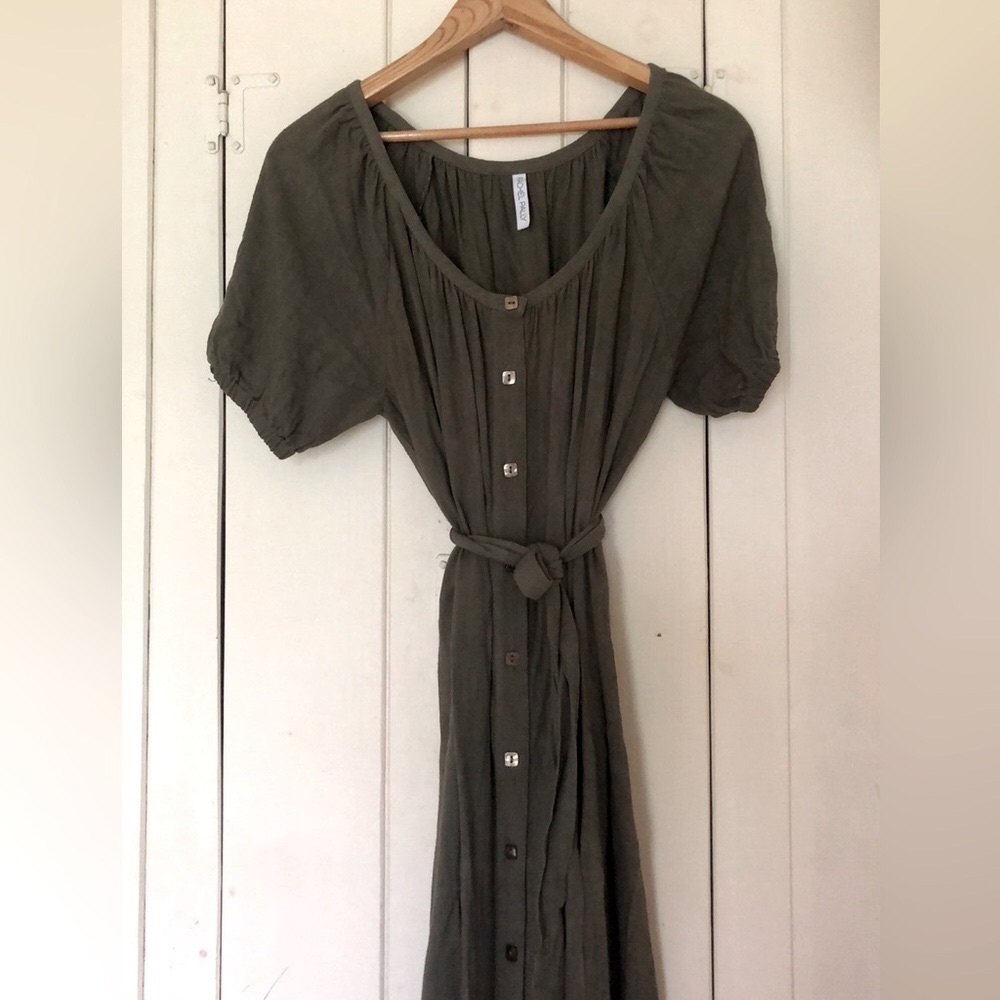 Green Rachel Pally Button Front Midi Dress
